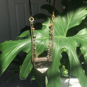 BCP Watermelon tourmaline & smoky quartz necklace